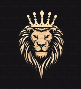 Majestätischer Löwe und Krone